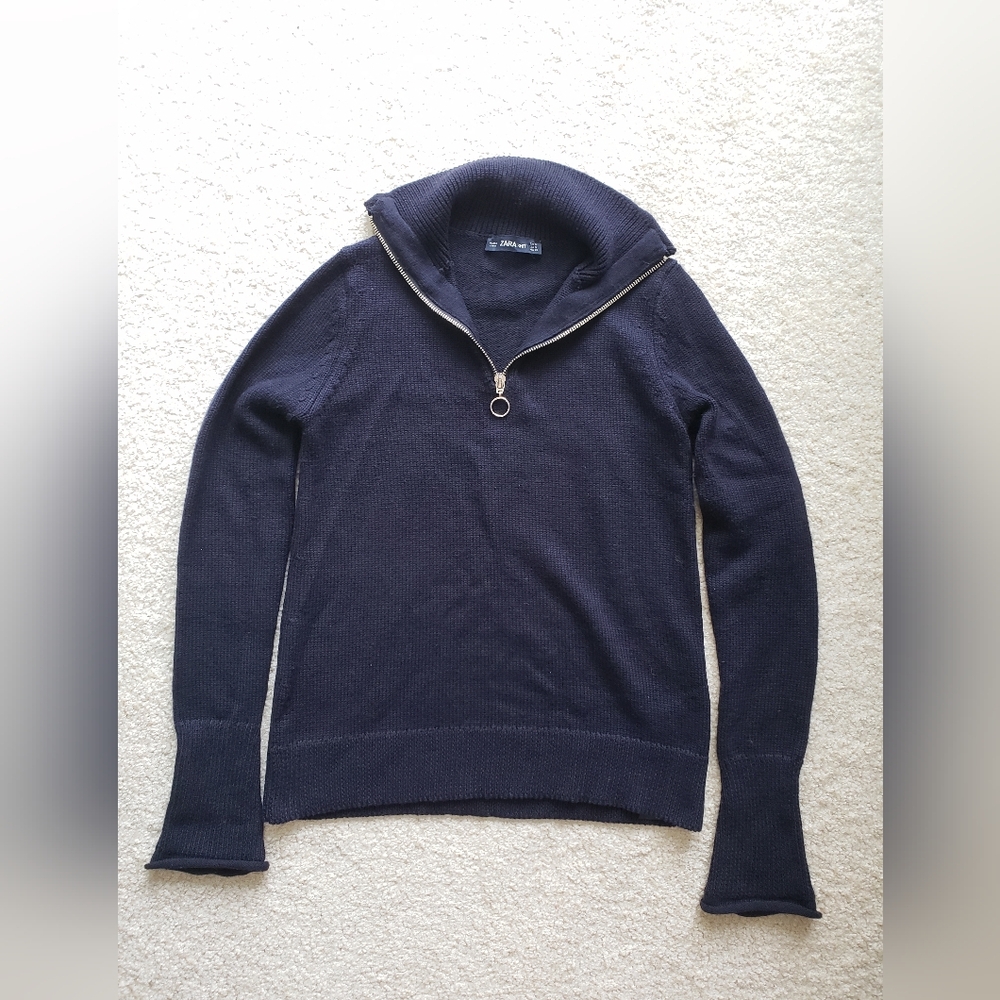 Zara Knit Sweater Navy S